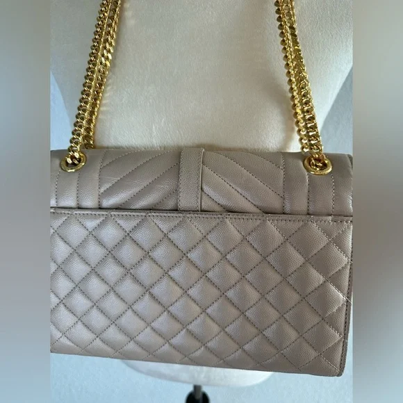 Saint Laurent Envelope Medium women bag in mix Maltese - Picture 11 of 14